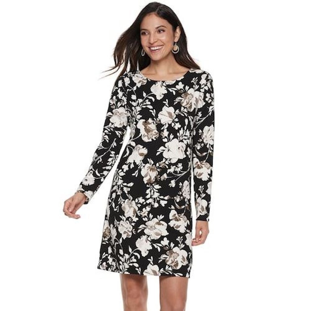 Apt. 9 Women's Long Sleeve Floral Dress Size XL